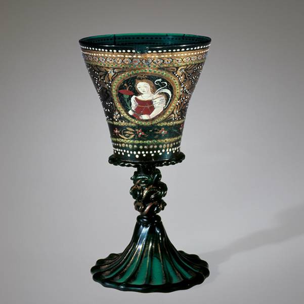 Nuptial Goblet. Translucent dark green