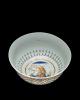 FIG. 43. The Rothschild Bowl, opaque white glass with gold and enamel decoration. Venice, about 1500–1510. H. 5.9 cm, D. (rim) 14.1 cm, (foot) 6.3 cm. The Corning Museum of Glass (76.3.17, purchased with funds from the Museum Endowment Fund).