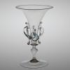 wineglass: trumpet shaped bowl with fire-polished rim and two applied handles